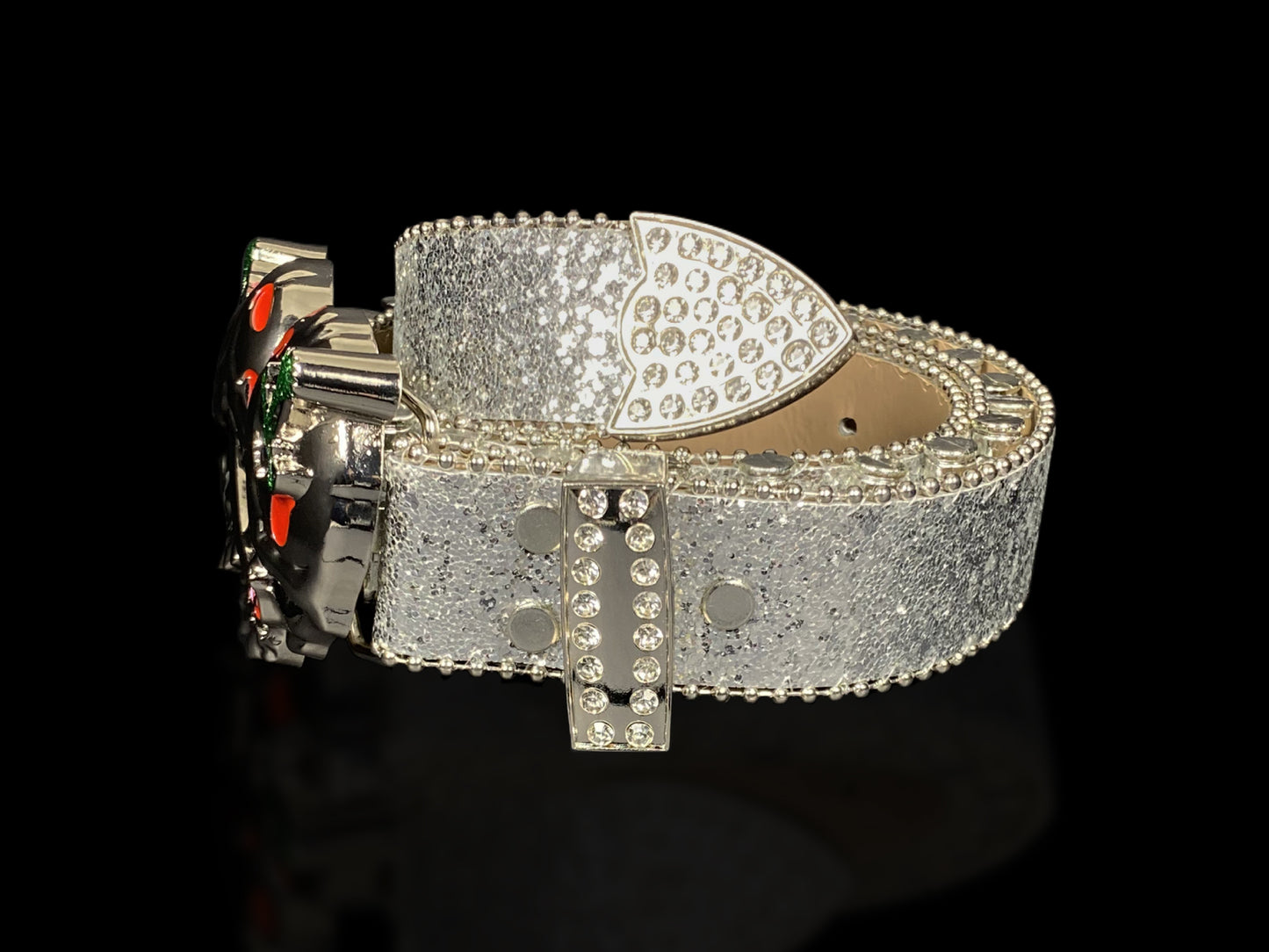 Shattered Chrome Bullet Belt - Silver