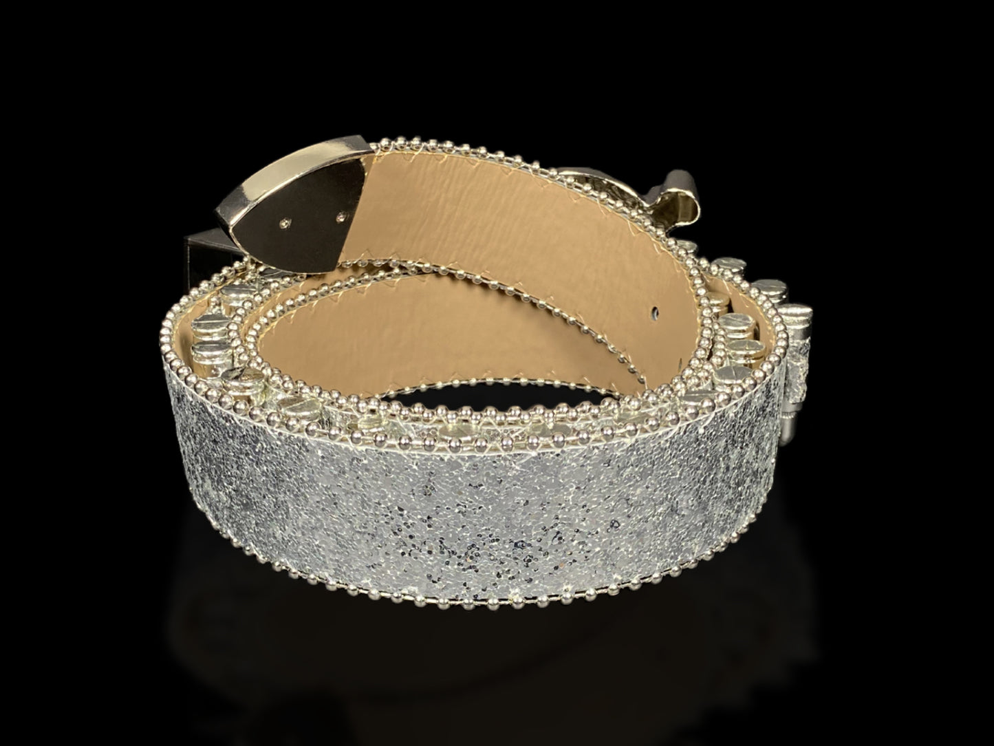 Shattered Chrome Bullet Belt - Silver