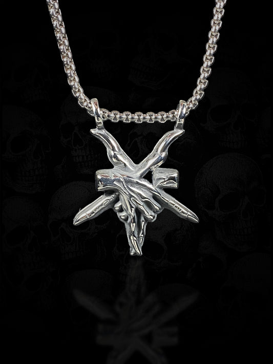 Pentagram Hands Necklace