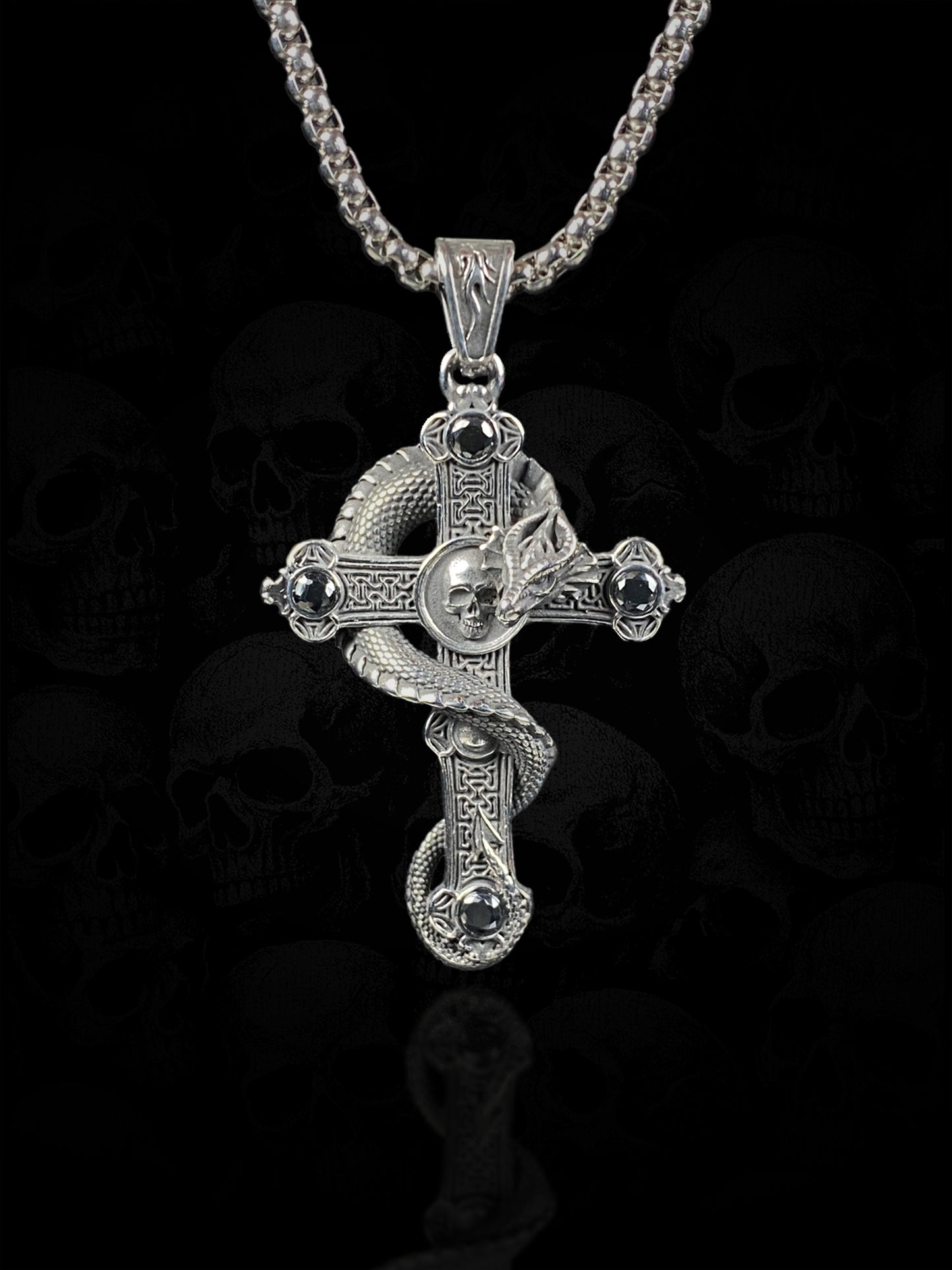 Serpent Cross Necklace