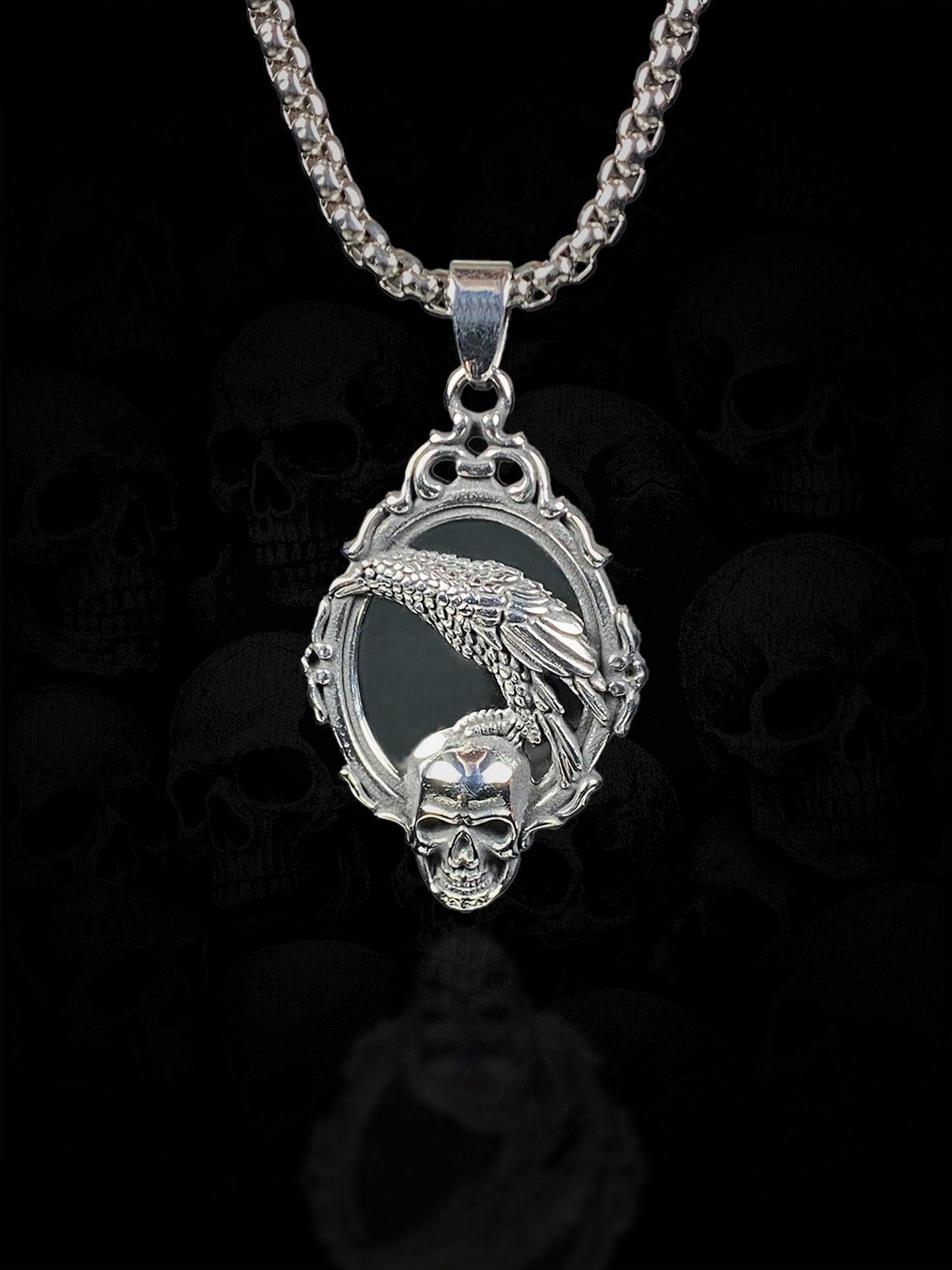Crow Mirror Necklace