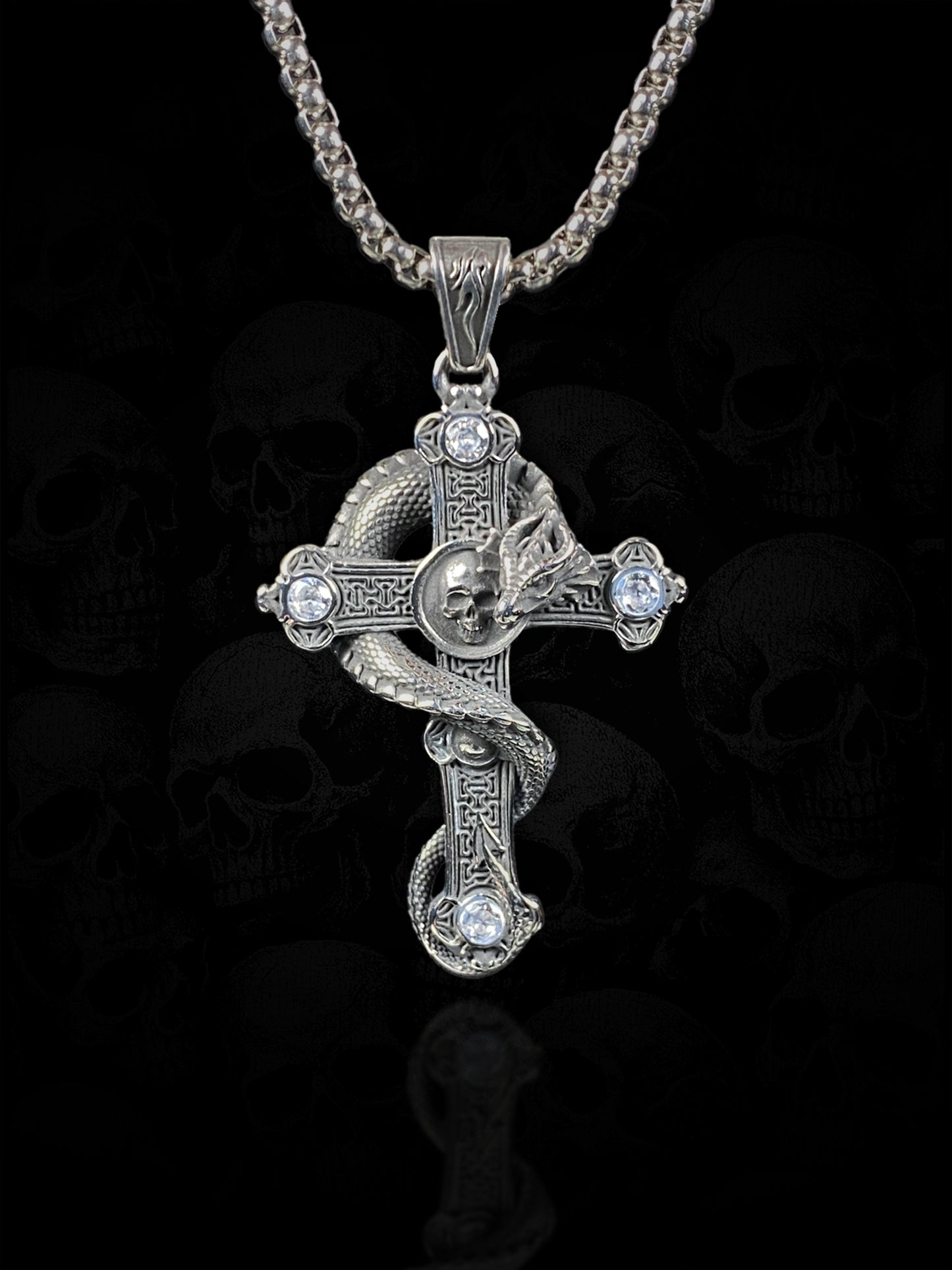 Serpent Cross Necklace