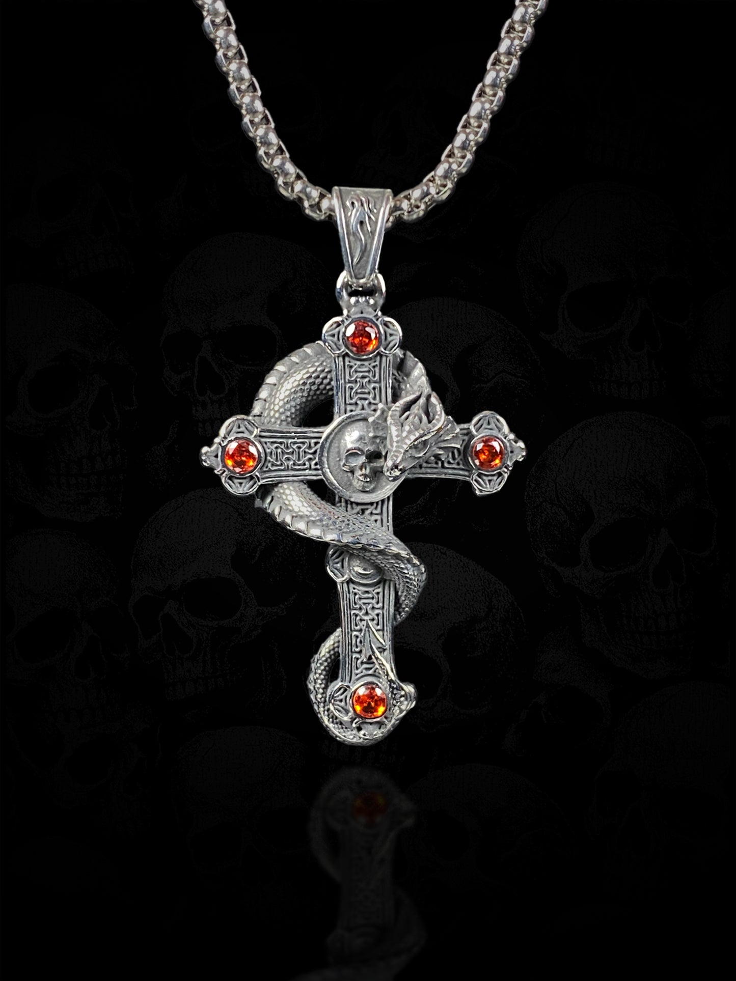 Serpent Cross Necklace