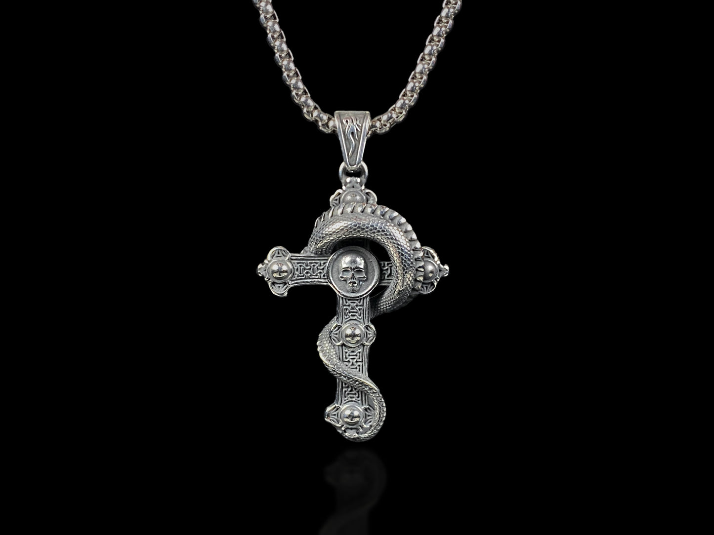 Serpent Cross Necklace
