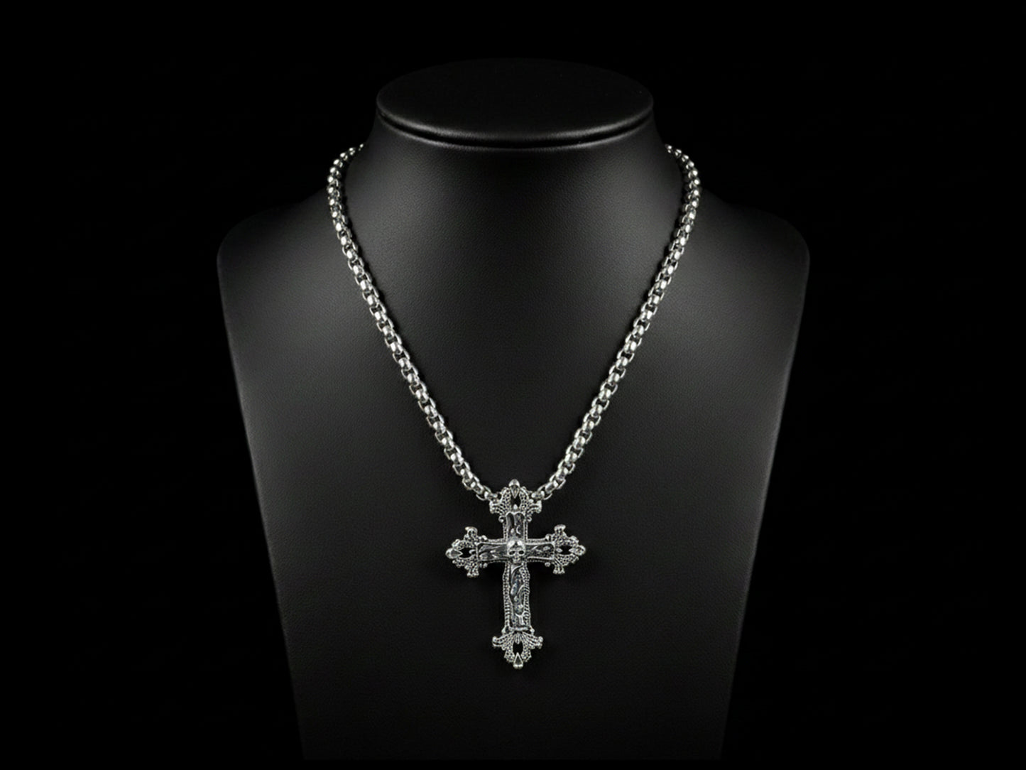 Baroque Skull Cross Necklace