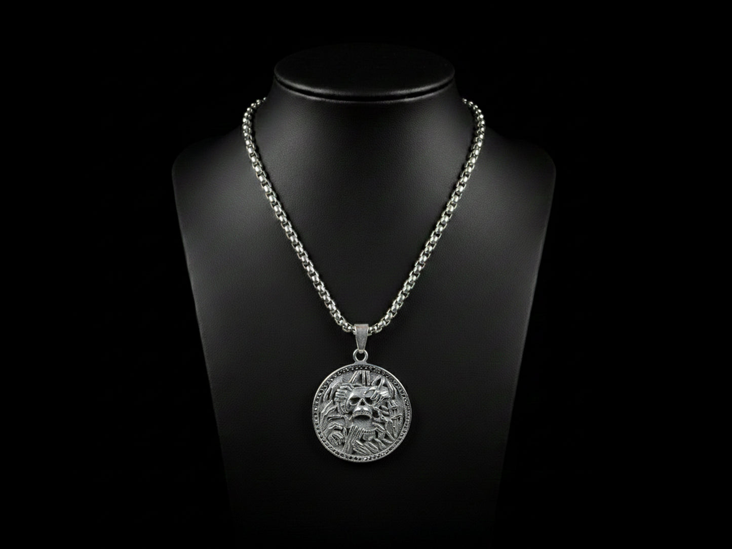 Grasping Hands Skull Necklace